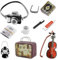 yotutun Miniatur Puppenhaus Set, 10 pcs Miniatur Vintage DIY Deko mit Koffer Zahnpasta Zahnbürste Tasse Kamera Petroleumlampe Gitarre Bücher Brille Zeitung Wichtel Deko Geschenk für Puppenhaus Garten