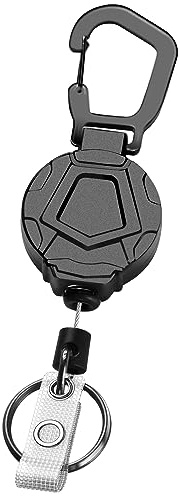 Soleebee Einziehbarer Schlüsselanhänger, Schwerer Karabinerhaken Badge Holder mit 80cm Ausziehbarer Stahlseil Schlüsselkette Und Schlüsselring JoJo Ausziehbar ID-Ausweishalter für Kartenhalter (E)