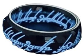 Générique LE SEIGNEUR DES ANNEAUX :BAGUE ACIER BLEU ELFIQUE PHOSPHORESCENTE GLOW/NUIT (67)