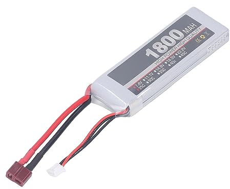 Tuwei Batterie LiPo de Voiture RC, sécurité de la Batterie LiPo 7,4 V 2S Dissipation Thermique 1800 MAh pour Avion RC (Prise en T)