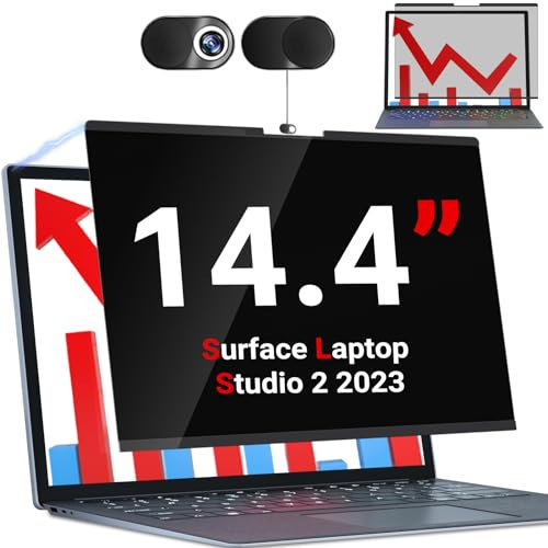 ZOEGAA Magnetic Privacy Screen for Surface Studio 2 14.4 Laptop : Reusable Anti Blue Light Surface Privacy Screen with Free Camera Cover