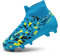 DREAM PAIRS Fußballschuhe für Jungen und Mädchen High Top Spike Cleats Trainingsschuhe Outdoor Professionelle Fussballschuhe Kinder,Size 35,BLAU,SDSO2402K