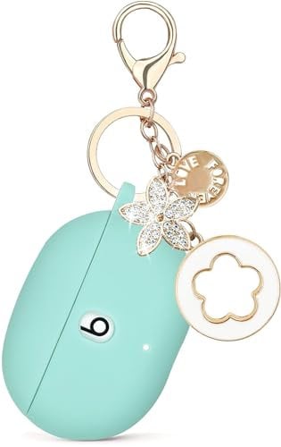 KOUJAON Case Compatible with Beats Studio Buds (2021) / Beats Studio Buds + (2023) Silicone Protective Case for Beats Wireless Earbuds with Keychain (Mint Green)