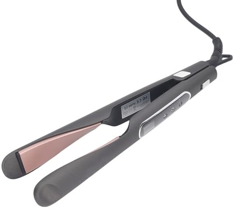 Piastra per Capelli Bigodino Riduce le Doppie Punte Display LCD Controllo della Temperatura Piastra per Capelli Bigodino 2 in 1 Riscaldatore PTC Cavo Rotante a 360 Gradi per la