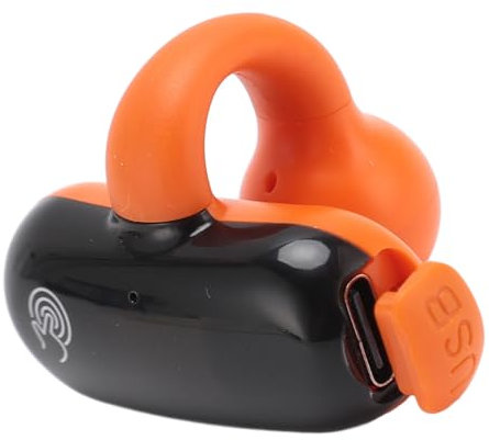 Jectse Single Ear Clip Bone Conduction Headphone, F20 Bluetooth V5.2 Open Ear Earbuds with LED Power Display, Wireless Clip on Earbuds with 88H Playtime, IPX6 Waterproof, Built in Mic