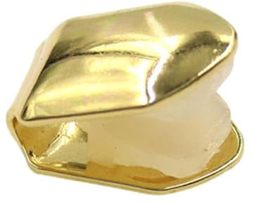 Goldzähne, Hip Hop Shiny Gold Grillz 14k vergoldet, Top Tooth Single Grill, Cap Teeth Schmuck Partyzubehör, Goldzahn, Goldzahnkronen, Silikonformstab für Damen Herren Grills Mund