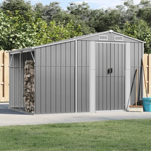 Home Outdoor SonstigesGartenhaus grau 277x192,5x179cm Stahl verzinkt