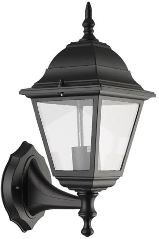 Arum Applique extérieure classique montante Noir mat pour ampoule E27, applique BELLERIVE pour jardin, terrasse, maison IP44 (BELLERIVE MONTANTE E27)