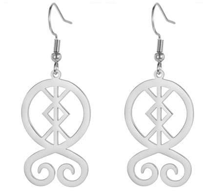 Likgreat Mond- und Hexenschleifen-Ohrringe für Frauen Hängende Ohrringe aus Edelstahl Geburtstagsgeschenke (STYLE2-S)