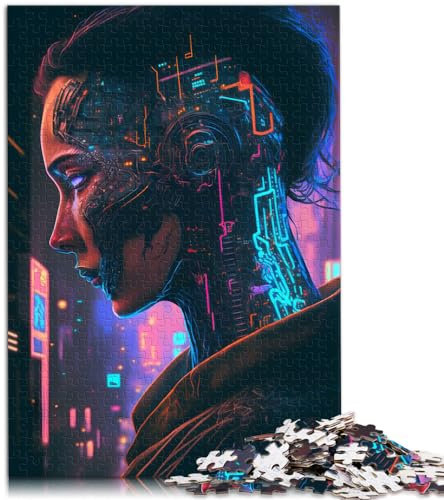 Puzzle zum Verschenken, mechanischer Krieger, 1000-teiliges Puzzle für Erwachsene, Holzpuzzle, Lernspiel mit passendem Poster und Wissensblatt (50 x 75 cm)