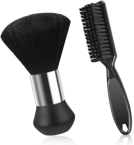 2 Stück Nackenbürste für loses Haar, professionelle Haarschneidebürste, weiche Friseurbürste, Haarschneidemaschine-Reinigungsbürste, Nackenbürste zum Reinigen der Haare um Halsausschnitt und Ohren