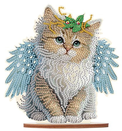 SHEGZHUC Diamond Painting Ornamente Katze Diamant Painting Ornamente Diamant Malerei Kunst Stickerei Kreuzstich Geschenk Diamond Painting Tisch Deko || Diamond Painting Katze Flügel