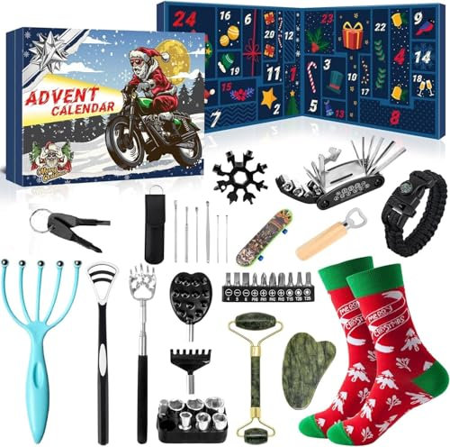 iZoeL Adventskalender Werkzeuge Teenager Junge Männer 2024 Handwerkzeuge Weihnachtskalender 24 Stück nützliche Gadgetskalender werkzeugekalender Überraschunggeschenk für ihn