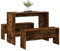 Sufrk Set aus Esstisch und Bänken, 3-teilig, Eiche Rauch, aus Spanplatte, Set aus Tisch und Stühlen für die Küche mit Esstisch