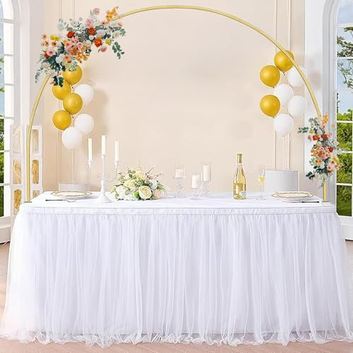 YORFULL Adjustable Metal Over Table Hanging Decoration Display Rod 71CM-108CM Heigh,Rail Pole With Clamp,Balloon arch stand for Birthday, Anniversary, Christmas,Wedding (TYPE B)
