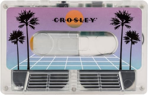 Crosley Tragbarer Bluetooth-Lautsprecher im Retro-Kassetten-Design mit 6H+ Spielzeit – kabelloser Indoor-Outdoor-Reiselautsprecher, 80er-Jahre-Mixtape-Vintage-Design mit Aufbewahrungskoffer