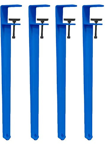 Table Legs Breakfast Bar Leg Metal Table Legs, 4Pcs F-Shape Adjustable Table Clamp Legs, Metal Iron Dining Desk Legs, No Punching Design to Protect The Desktop(Blue)