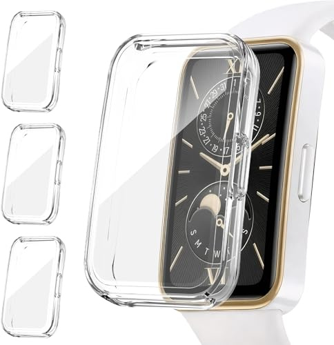 Tuocal 3 Stück Hülle Kompatibel für Huawei Band 10 / Huawei Band 9/8 Schutzhülle, Flexibles TPU Displayschutz Case 360° Rundum Kratzfest Abdeckung Ultradünne Schutz Gehäuse