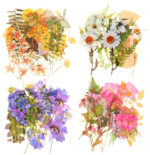 160 Stück Blumen Scrapbooking Aufkleber Bunte Blumenaufkleber Vintage Pflanzen Blumen Blätter Sticker Natur Pflanze Abziehbilder Florale Journaling Sticker für DIY Bastelarbeiten Journal Fotoalbum