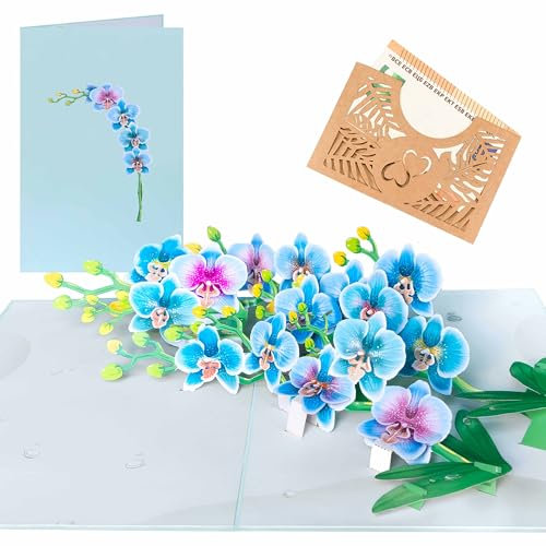 Sweetpopup® 3D Geburtstagskarte für Frauen | Blumen Pop Up Karte | Glückwunschkarte zum Geburtstag Muttertag Danke | Grußkarte Orchidee, 080