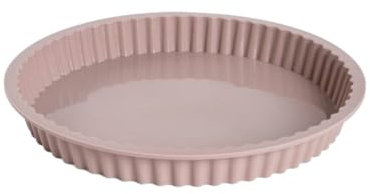 HOMLA Easy Bake Moule à tarte en silicone, antiadhésif, passe au lave-vaisselle, taupe, 31 cm