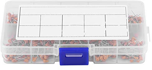 Kompakte Monolithische Keramikkondensatorkit - 500 Stück, 10 Transparente Kastenwerte - Kondensatoren mit Hoher Kapazität, Niedriger Strom und Frequenz für Elektronische Ventilatoren