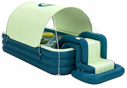 Schwimmbad Rutsche aufblasbare Wasserrutschen,Garten Paddel Pool Rutschen Aufblasbarer Wasserpark für Gartengarten Sommerwasserparty (Nur Rutschen, kein Schwimmbad)