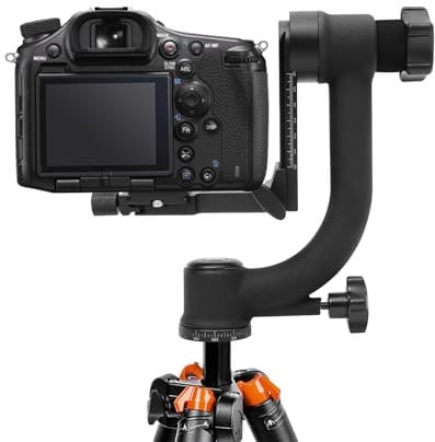 Panorama Gimbal Tripod Head 360° Rotatable - Swivel Tilter with Quick Release Plate & Spirit Level, 20kg Load Capacity for DSLR Camera, Telephoto Lens, Bird & Sports Photography