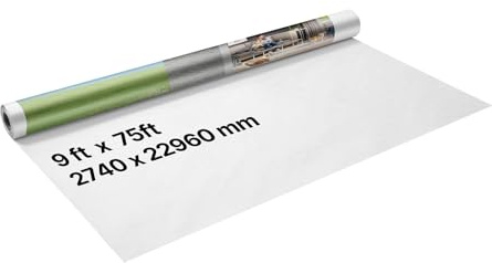 VEVOR House Wrap, 9 x 75 ft, 0.13 mm Thick Vapor Barrier, Heavy Duty Plastic Sheeting for Tear-Resistant, Drop Cloth Vapor Barrier Covering for Residential & Commercial Construction, White
