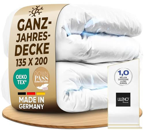 LILENO HOME Daunendecke 135x200 Ganzjahresdecke (90% Daunen / 10% Federn) –