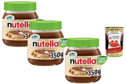 Italian Gourmet bundle für Nutella plant based pflanzlichen Schoko-Haselnuss-Aufstrich 3x350g, vegan, cremig, pflanzenbasiert Brotaufstrich & Desserts, Frühstück & Snacks + Italian Gourmet polpa