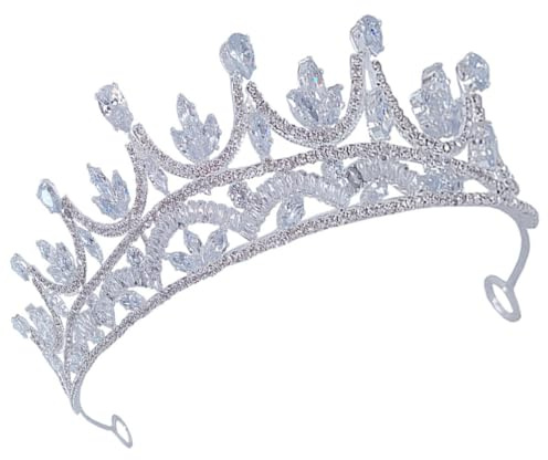 COOPHYA Elegante Brautkrone aus Kupferklauen mit Zirkonia Leichtes Kronen Kopfschmuck für Frauen für Jubiläen und Besondere Anlässe