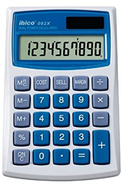 Ibico Taschenrechner solarbetrieben mit Kosten-Nutzen-Rechnungsfunktion 10-stellig 3 Tasten-Speicher 68 x 112 x 8 mm