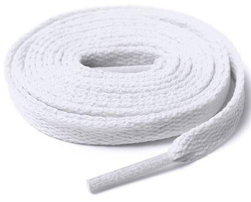 HQ-CLOUD Lacets Chaussures de Sport Plats et Larges 120 x 0.8 cm - Couleur Au choix (Blanc)