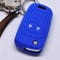 Soft Case Silikon Auto Schlüssel Schutz Hülle Klappschlüssel Blau kompatibel mit Opel Chevrolet ab 2008