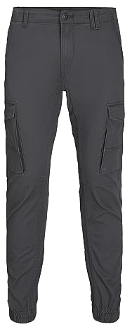 JACK & JONES Hose Cargo Jogger Pants Paul Flake AKM 542 Twill Gummibund, Grau (Asphalt) ,30W / 30L