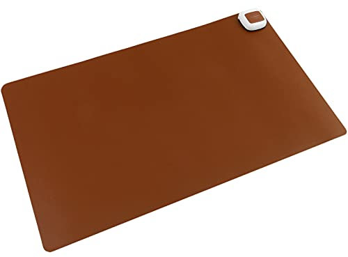 PrimeMatik - Heizteppich Thermisches Heizmatte Beheizter Teppich Pad-Schreibtisch 60x36cm 65W braun