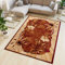TAPISO Atlas Teppich Kurzflor Blumen Floral Meliert Bordüre Braun Beige Wohnzimmer Schlafzimmer Vintage Modern ÖKOTEX 70 x 130 cm