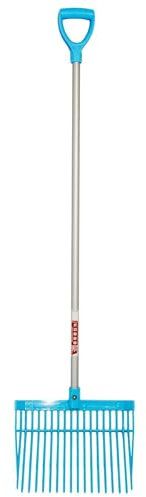 Red Gorilla Bedding Fork with D Handle Sky Blue Lightweight For Stable Bedding Mucking Out Metal Pitchfork for Hay and Garden Compost 157cm Long