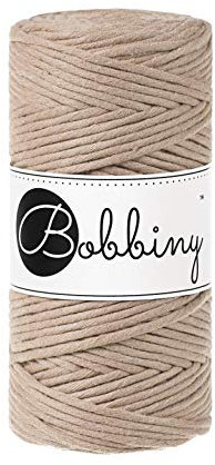 Bobbiny Macrame Cords 3 mm - 100 m - 100% Baumwolle (Sand)