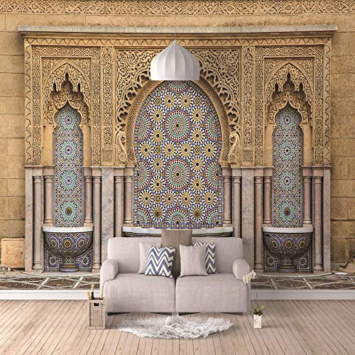 Fototapete 200x140cm Vlies Tapete Wandtapete Marokko exquisite Tür Wohnzimmer Schlafzimmer Moderne Wandbilder Natur Panorama Wasser Wand Dekoration