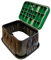 RIEGOPRO Arqueta de Riego Rectangular JUMBO para Enterrar con 10 Salidas Recortables. Base 64x49,5cm - Tapa 53,5x37cm - Altura 30xcm. Tapa con Bisagra para facilitar la Apertura.Robusta muy Resistente