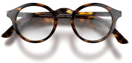 LONDON MOLE® „Graduate“-Lesebrille – coole runde Brille für Männer und Frauen, entworfen für Stil, Komfort und Haltbarkeit – glänzendes Schildpatt– Vergrößerung +2.5
