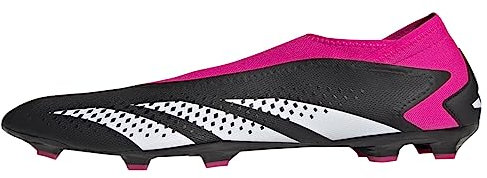 adidas Predator Accuracy.3 Botas de Fútbol Sin Cordones Firm G, Zapatos Unisex Adulto, Negro Blanco Rosa Team Shock Pink 2, 9 Women/8 Men