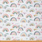 Regenbogen Stoff Meterware Wolken Polsterstoff Cartoon Wolken Regen Dekorationsstoff Kawaii Herz Muster Drinnen Draußen Stoff Bunter Handgezeichneter DIY Kunst Wasserdichter Stoff 276 x 150 (HxB)