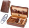 Burgundy Leder Zigarrenetui mit Zubehör - hält 4 Zigarren, Zigarrenschneider und Humidor, für Papa am Vatertag oder Geburtstag