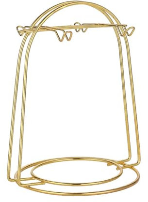Tea Cup and Saucer Display Stand Holder Rack Metal Cup Saucer Holder Tea Cup Holder Display Gold Coffee Mug Organizer for Plate Teapot - Hold Up 4 Teacups