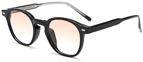 kachawoo Quadratische polarisierte Sonnenbrille für Männer Frauen UV400 Retro Eyewear TR90 Fahren Sonnenschirme (black with orange)