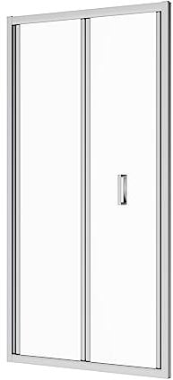 Box Doccia Nicchia 70 cm Mod. Capri Apertura A Libro Soffietto Vetro Temperato 6mm Trasparente Profili in Alluminio Cromato Flat Design Maniglia in Abs Cromato