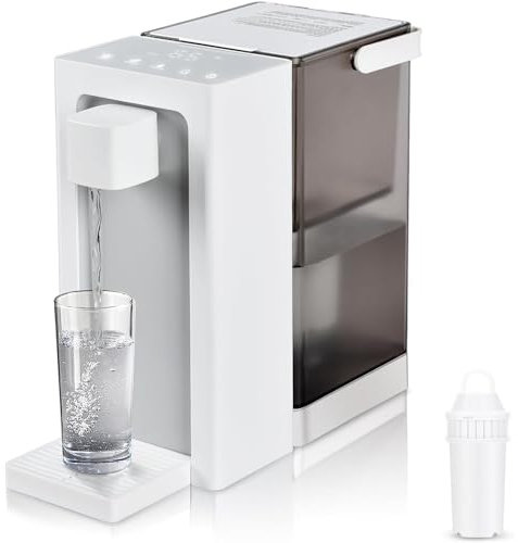 COUCHO Instant Hot Water Dispenser, 3L Countertop Water Boiler Desktop Water Dispenser Kitchen Household Water Warmer, 5 Temperatures 3 Water Outputs with Smart Touch Screen